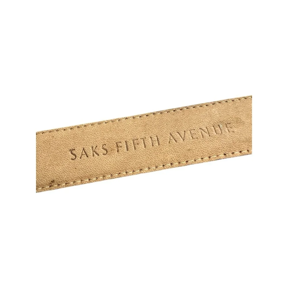 Saks Fifth Ave Brown Genuine Crocodile Mens Belt Size 40 NWT
